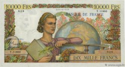 10000 Francs GÉNIE FRANÇAIS Grand numéro FRANKREICH  1956 F.50.81 SS