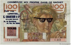 100 Francs JEUNE PAYSAN FRANCE regionalismo e varie  1952 F.28.32 q.SPL
