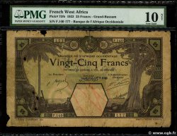 25 Francs GRAND-BASSAM FRENCH WEST AFRICA Grand-Bassam 1923 P.07Db var G