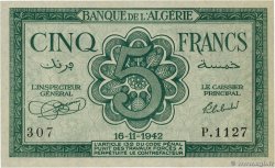 5 Francs ARGELIA  1942 P.091 SC+