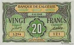20 Francs ALGERIA  1948 P.103 FDC