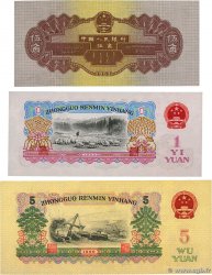 5 Jiao, 1 et 5 Yuan Lot CHINA  1953 P.0865, P.0874a et P.0876b UNC-