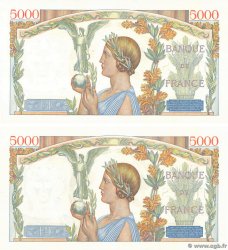 5000 Francs VICTOIRE Impression à plat Consécutifs FRANCIA  1939 F.46.08 AU