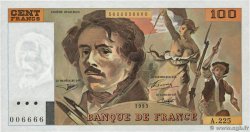 100 Francs DELACROIX imprimé en continu Numéro spécial FRANCIA  1993 F.69bis.08 FDC