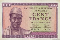 100 Francs GUINEA  1958 P.07 AU