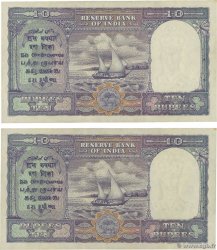 10 Rupees Consécutifs INDIA  1943 P.024 AU