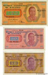 10, 50 et 100 Francs Lot KATANGA  1960 P.05a, 07a et 08a fVZ to VZ