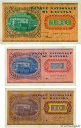 10, 50 et 100 Francs Lot KATANGA  1960 P.05a, 07a et 08a MBC+ a EBC