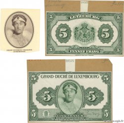 5 Francs Épreuve LUXEMBOURG  1944 P.43e AU