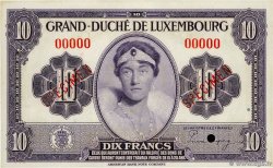 10 Francs Spécimen LUXEMBURG  1944 P.44s ST