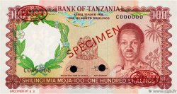 100 Shillings Spécimen TANZANIA  1966 P.04as UNC