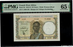 25 Francs FRENCH WEST AFRICA (1895-1958)  1943 P.38 UNC