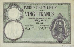 20 Francs ARGELIA  1941 P.078c MBC+