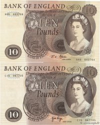 10 Pounds Lot ENGLAND  1966 P.376b UNC-