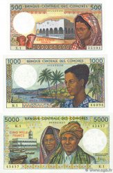 500, 1000 et 5000 Francs Lot KOMOREN  1984 P.10a, P.11a et P.12a fST+