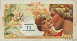 10 NF sur 1000 Francs Union Française FRENCH GUIANA  1960 P.32 S