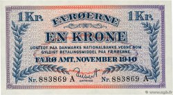 1 Krone FAEROE ISLANDS  1940 P.09 AU