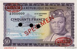 50 Francs Spécimen MALI  1960 P.06s AU
