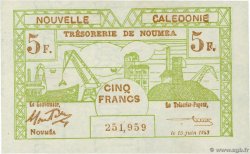 5 Francs NEW CALEDONIA  1943 P.58 UNC-