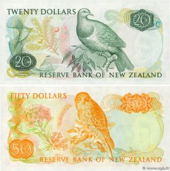 20 et 50 Dollars Lot NEW ZEALAND  1985 P.173a et P.174a UNC-