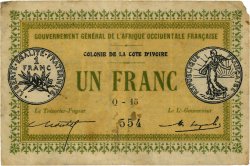 1 Franc IVORY COAST  1917 P.02b F