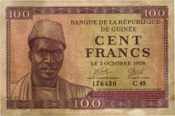 100 Francs GUINÉE  1958 P.07 TB
