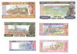 25 à 5000 Francs Lot GUINÉE  1985 P.28 à 33 NEUF