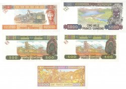100 à 5000 Francs Lot GUINÉE  1998 P.35 à 38 NEUF