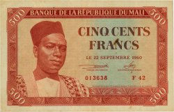 500 Francs MALí  1960 P.03 MBC