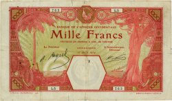 1000 Francs GRAND-BASSAM FRENCH WEST AFRICA Grand-Bassam 1924 P.14D VG
