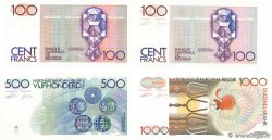 100, 500 et 10000 Francs Lot BELGIUM  1978 P.140a et P.142a au P.144a UNC-