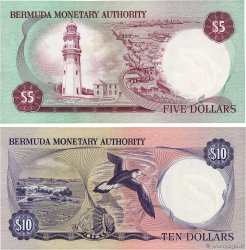 5 et 10 Dollars Lot BERMUDES  1981 P.29b et P.30b pr.NEUF