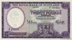 20 Pounds SCOTLAND  1969 P.332 EBC