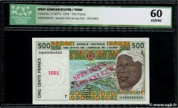 500 Francs Spécimen WEST AFRICAN STATES  1994 P.810Td UNC-