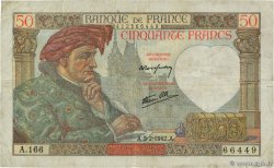 50 Francs JACQUES CŒUR FRANCE  1942 F.19.19 TB