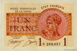 1 Franc MINES DOMANIALES DE LA SARRE FRANCE  1920 VF.51.02 pr.NEUF