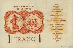 1 Franc MINES DOMANIALES DE LA SARRE FRANCE  1920 VF.51.02 pr.NEUF