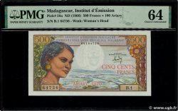 500 Francs - 100 Ariary MADAGASCAR  1966 P.058a SC+