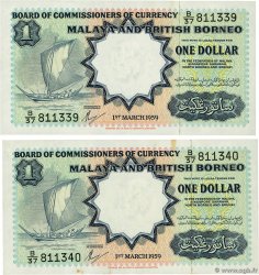 1 Dollar Consécutifs MALAYA und BRITISH BORNEO  1959 P.08A fST+