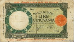 50 Lire ITALIAN EAST AFRICA  1939 P.01b VG