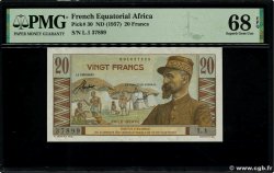 20 Francs Émile Gentil FRENCH EQUATORIAL AFRICA  1957 P.30 UNC