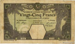 25 Francs GRAND-BASSAM FRENCH WEST AFRICA Grand-Bassam 1920 P.07Da VG