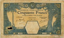 50 Francs GRAND-BASSAM FRENCH WEST AFRICA Grand-Bassam 1924 P.09Db G