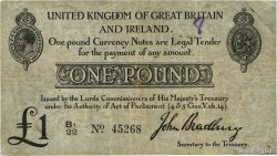 1 Pound ENGLAND  1914 P.349 fS