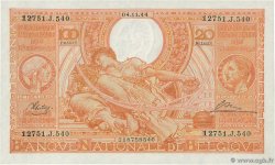 100 Francs - 20 Belgas BÉLGICA  1944 P.113 SC+