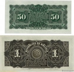 50 Centavos et 1 Boliviano Lot BOLIVIA  1902 P.091a et P.092a UNC-