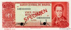 100 Pesos Bolivianos Spécimen BOLIVIA  1962 P.164s FDC