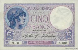 5 Francs FEMME CASQUÉE FRANCE  1917 F.03.01 AU