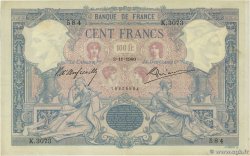 100 Francs BLEU ET ROSE FRANKREICH  1900 F.21.14 fVZ