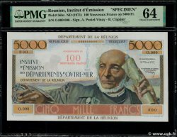 100 NF sur 5000 Francs Schoelcher Épreuve ISOLA RIUNIONE  1971 P.56bs q.FDC